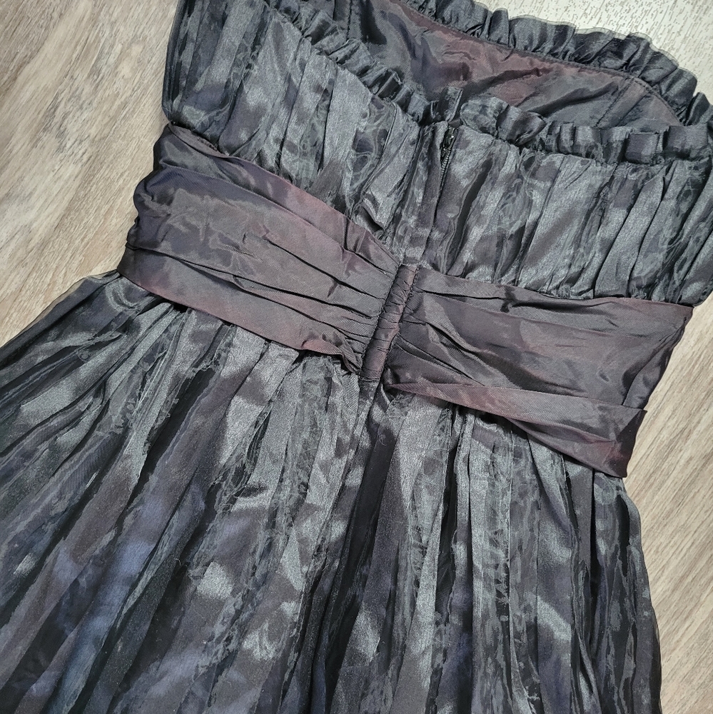 Betsey Johnson Vintage Black Nylon Acetate Tulle Strapless Mini Dress Y2K 90s 4 - Picture 3 of 16